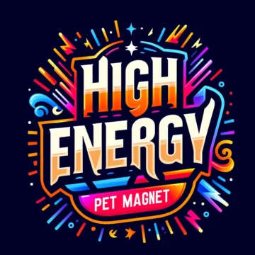 DALL·E 2024-06-01 20.04.15 – An image with the text ‘High Energy PET Magnet’ in bold, dynamic, and vibrant typography. The background should be energetic and lively, incorporating